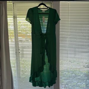 Francesca's Collections High Low Green Dress